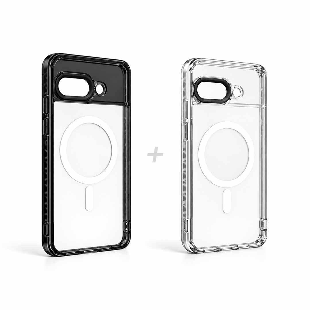 Pixel 9a case shell bundle — black and clear